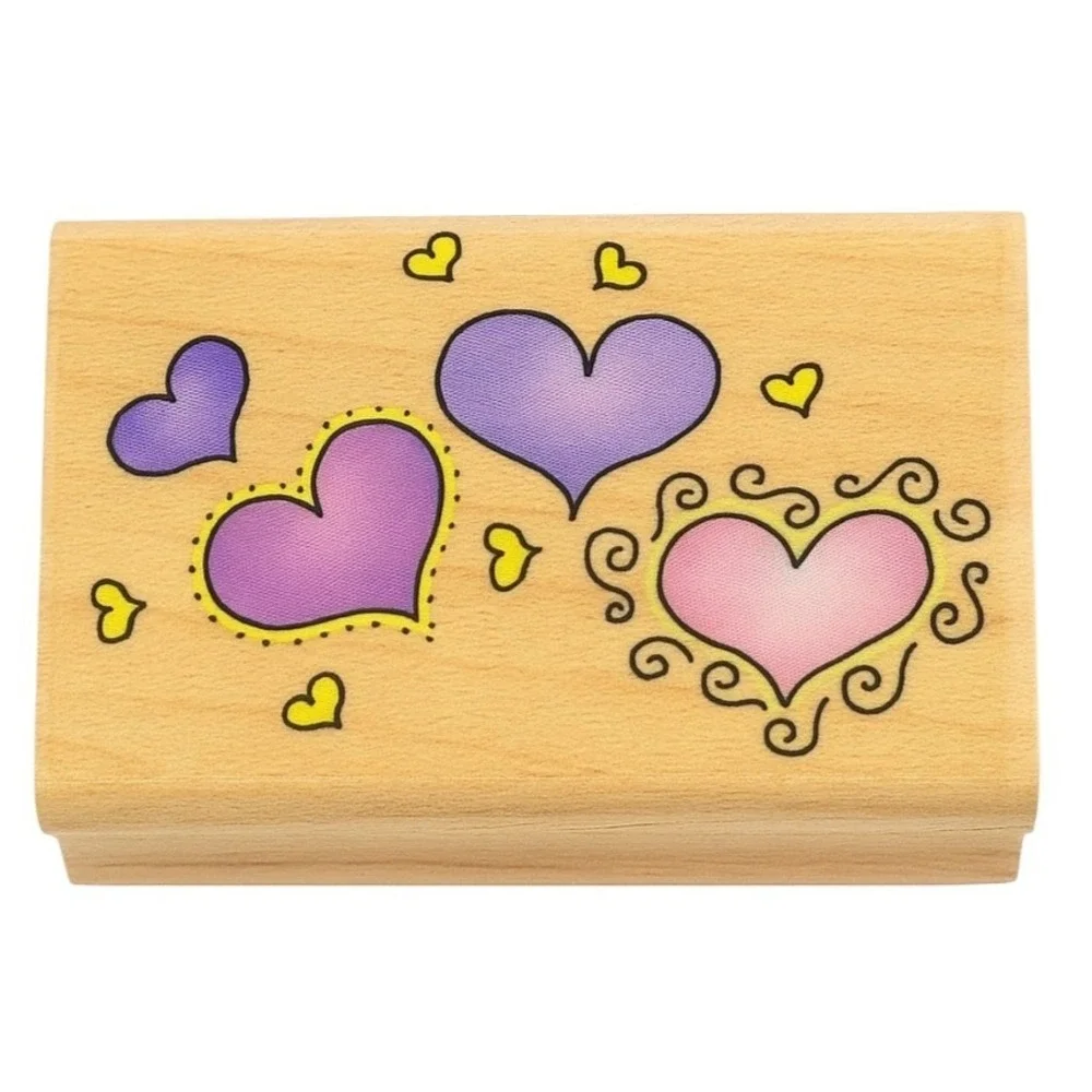 Hero Arts Heart Border Swirl C1151 Rubber Stamp Wood #C22